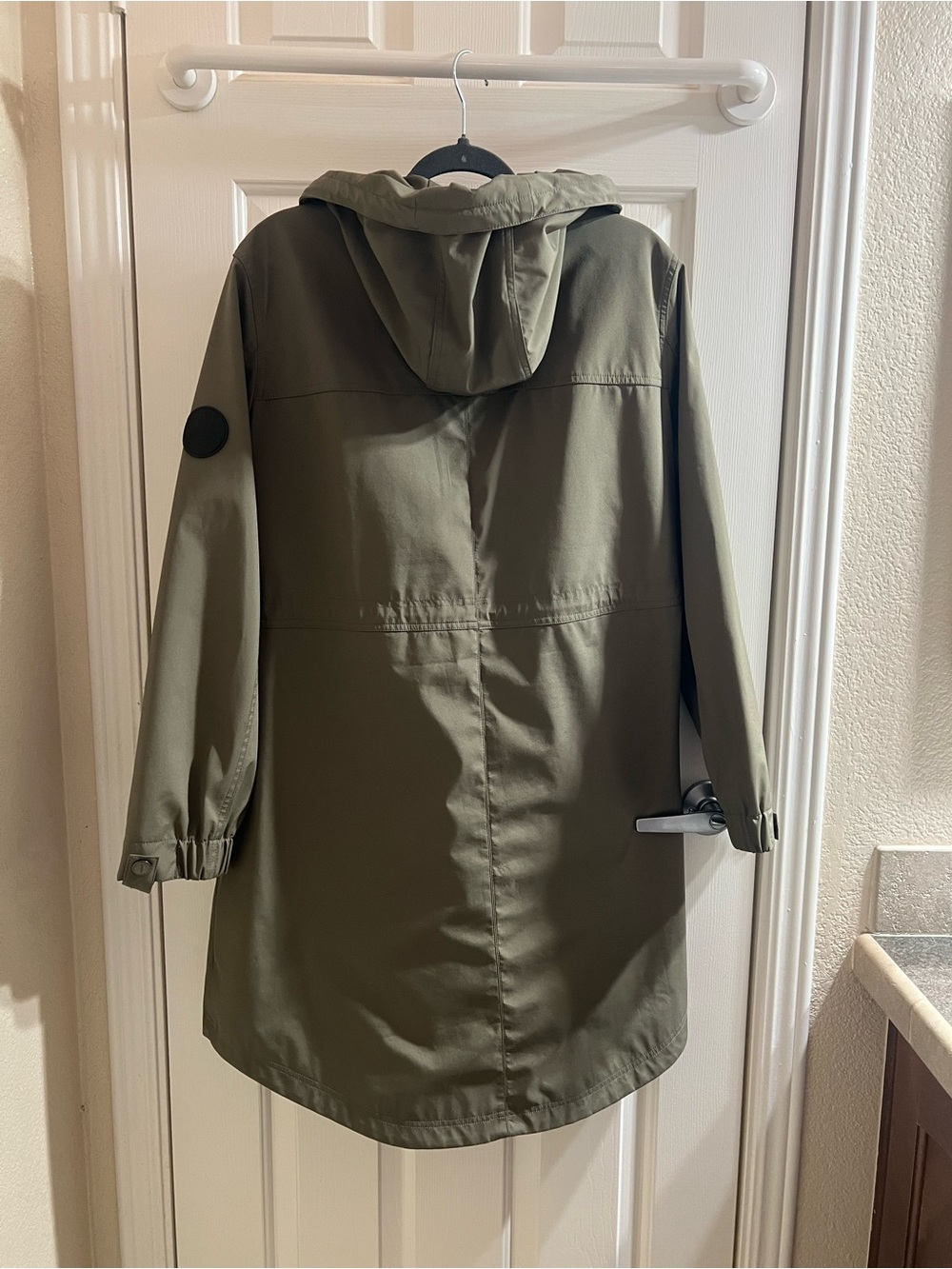 Dkny Olive Hooded Trench Coat